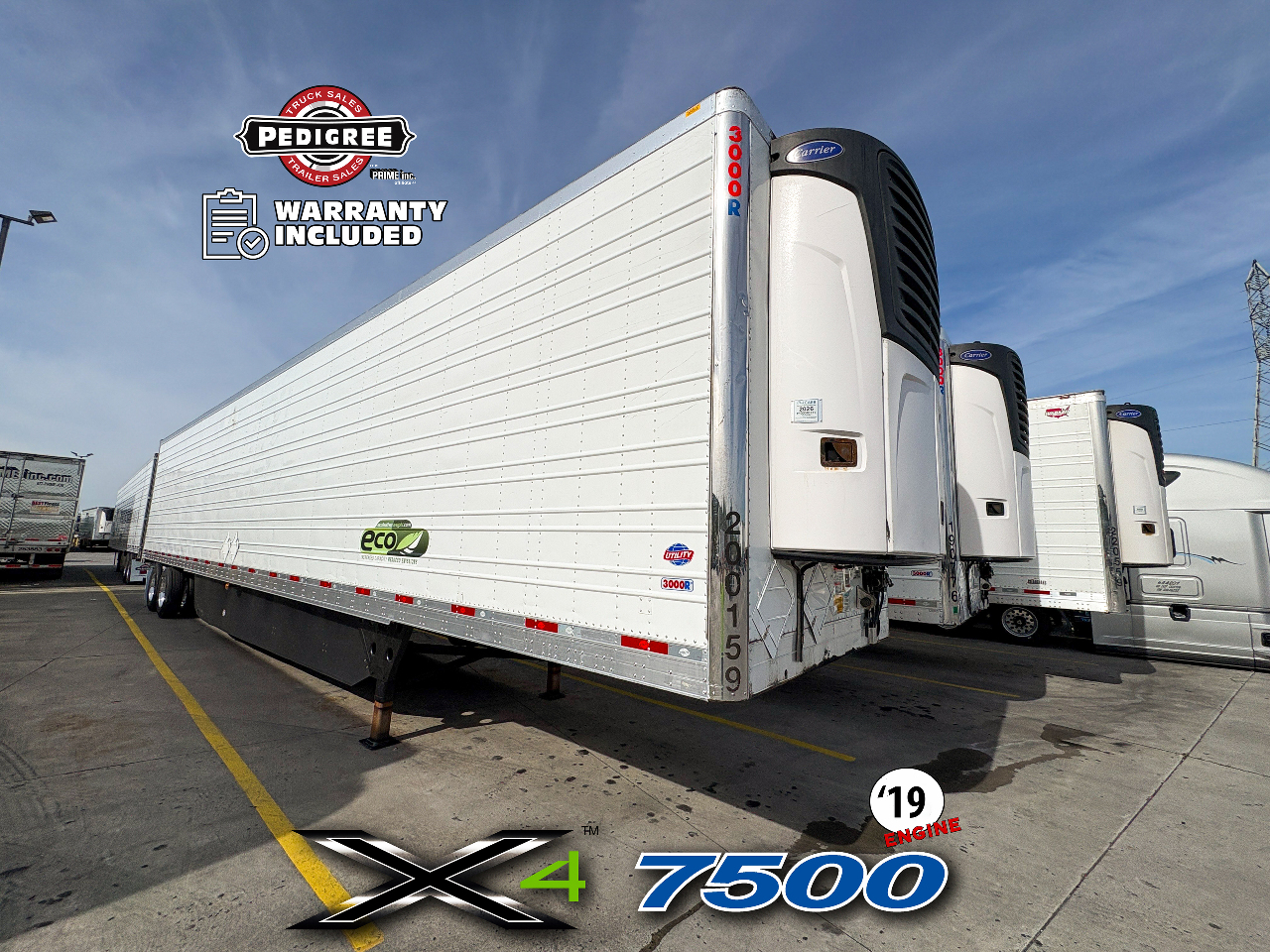 2020 Utility X4 7500: 2019 ENGINE Reefer Trailer #2185