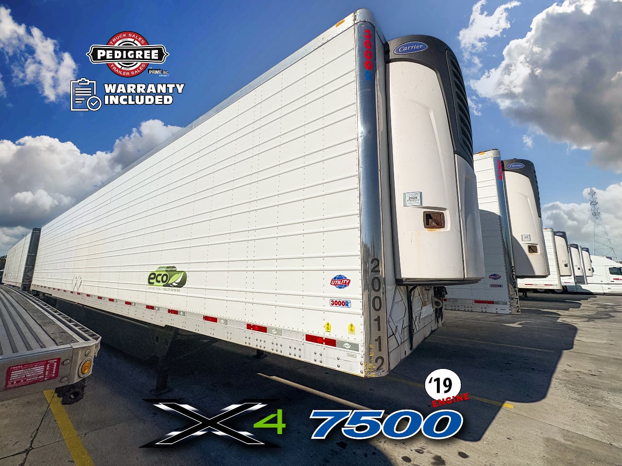 2020 Utility X4 7500: 2019 ENGINE Reefer Trailer #2273