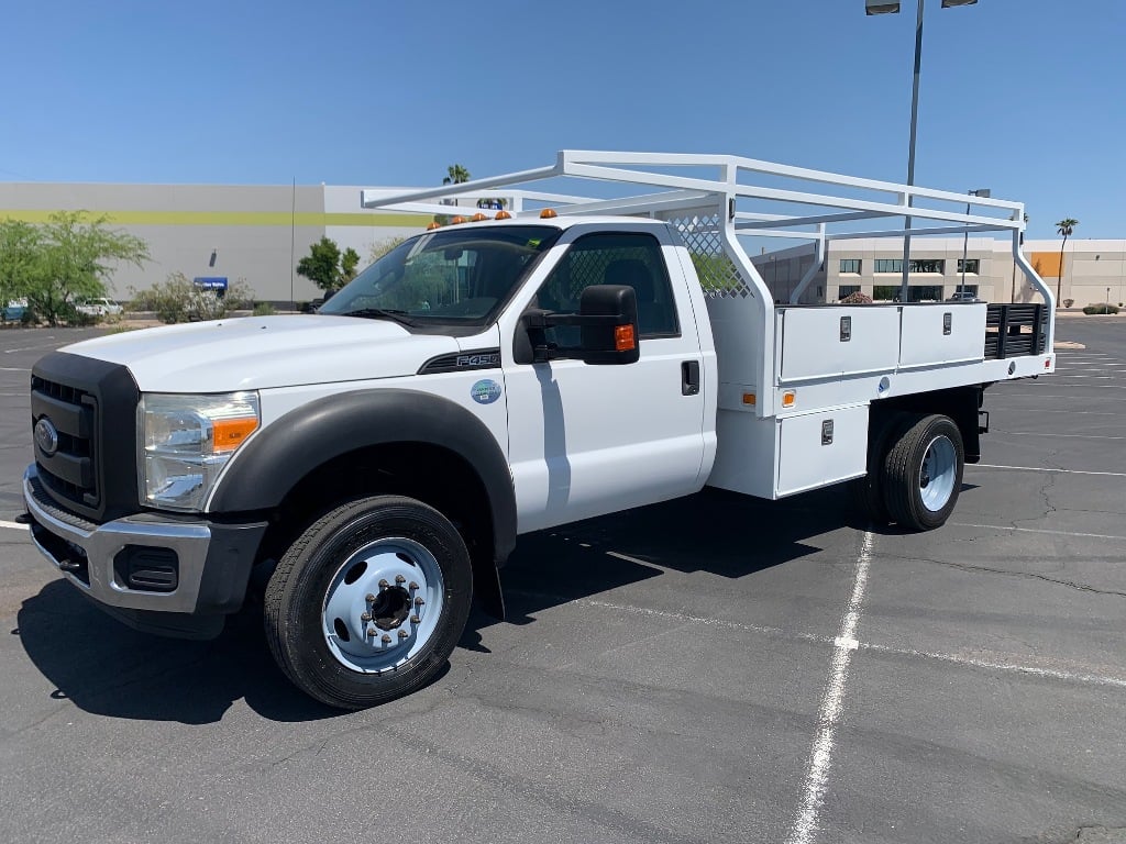 USED 2012 FORD F450 FLATBED TRUCK FOR SALE IN AZ 3068